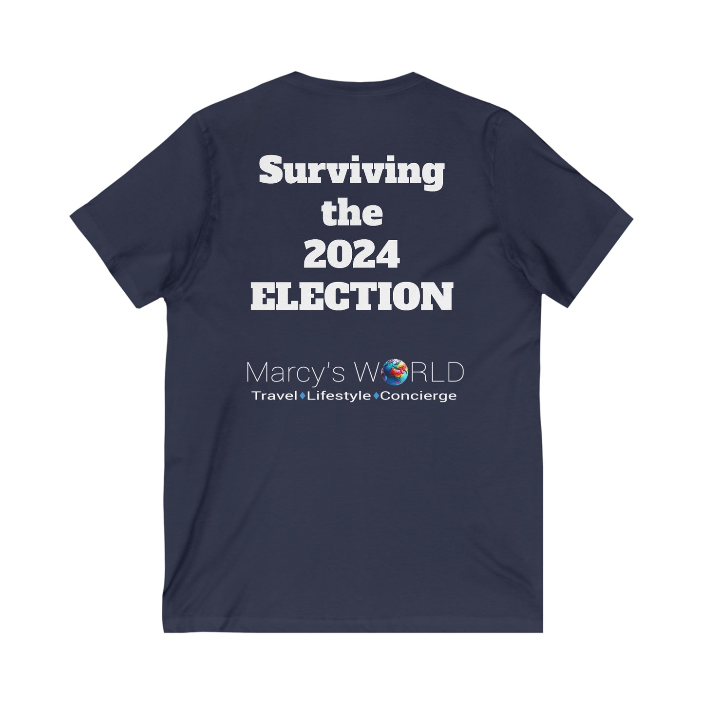 "Surviving The 2024 Election" Unisex Jersey Short Sleeve V-Neck Tee