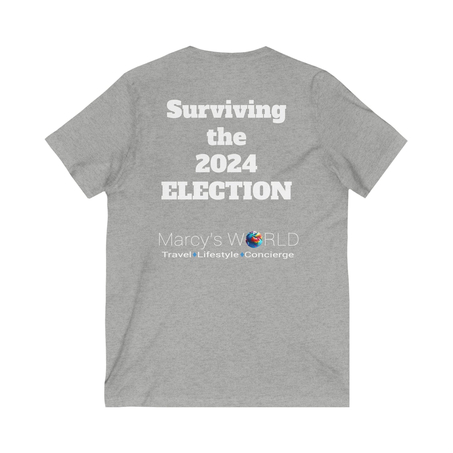 "Surviving The 2024 Election" Unisex Jersey Short Sleeve V-Neck Tee