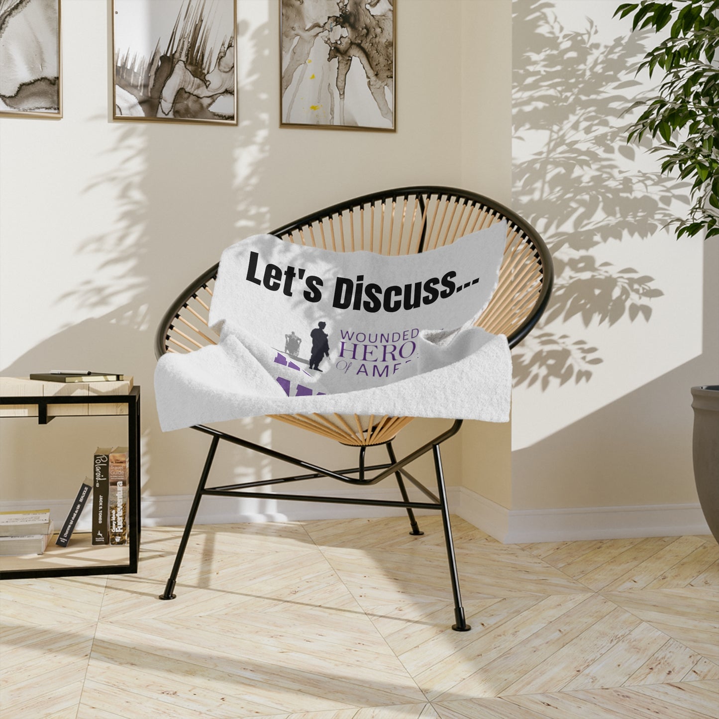 "Let's Discuss...Helping Our American Heroes" Velveteen Microfiber Blanket